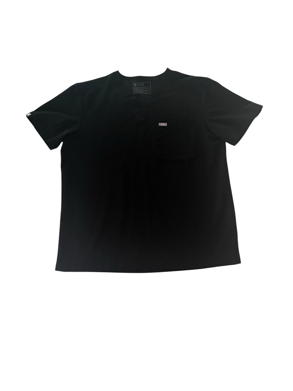 FIGS Men’s Black Short Sleeve 1 Pocket Scrub Shirt Size Large Technical